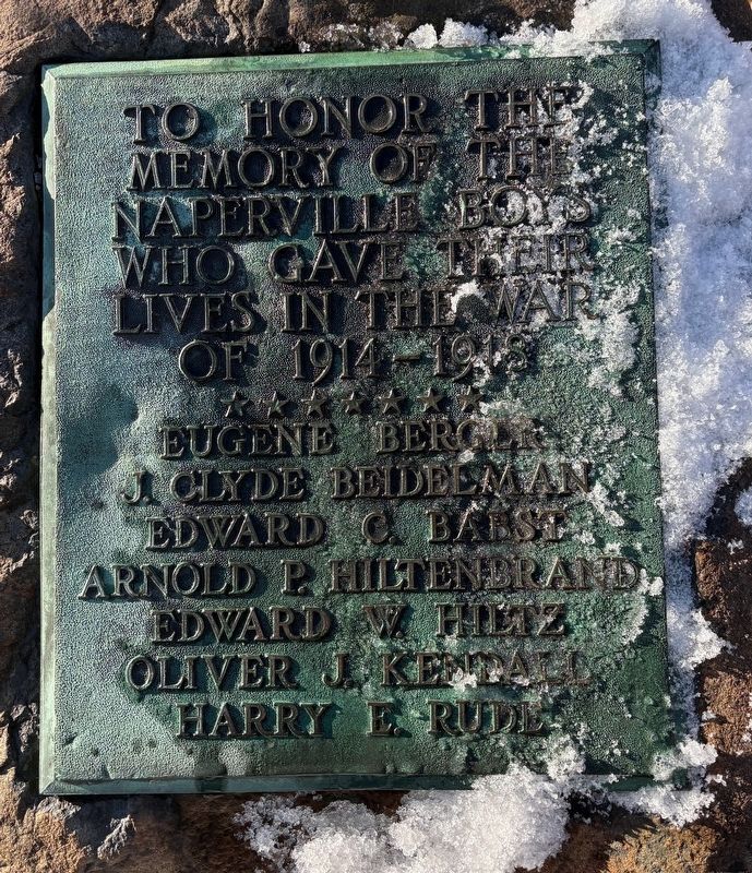 Naperville World War I Dead Marker. Click for full size. Naperville World War I Dead Marker image. Click for full size.