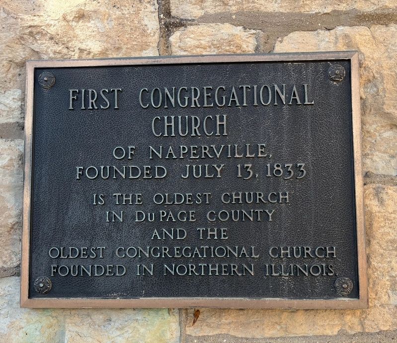 First Congregational Church of Naperville Marker image. Click for full size.