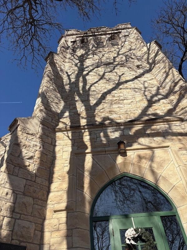 First Congregational Church of Naperville bell tower image. Click for full size.
