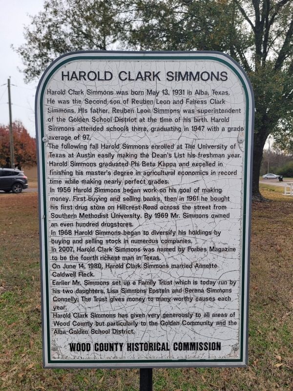 Harold Clark Simmons Marker image. Click for full size.