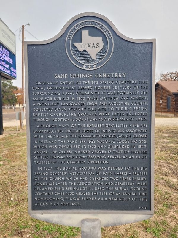 Sand Springs Cemetery Marker image. Click for full size.