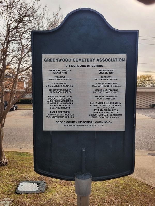 Reverse side of Greenwood Cemetery Marker image. Click for full size.