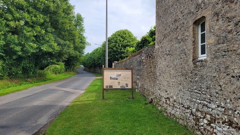 The view of the Sainte-Marie Abbey Marker along the street image. Click for full size.