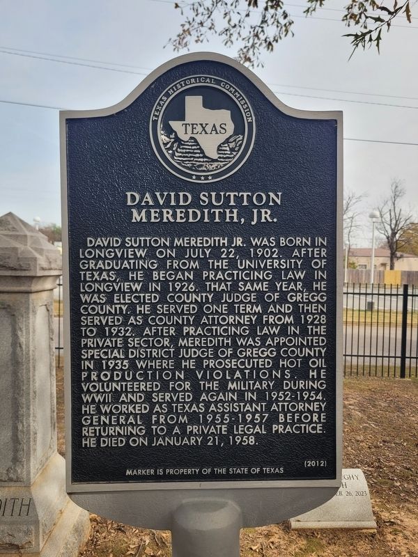 David Sutton Meredith, Jr. Marker image. Click for full size.