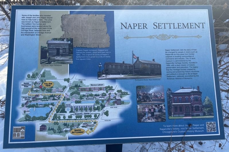 Naper Settlement Marker image. Click for full size.