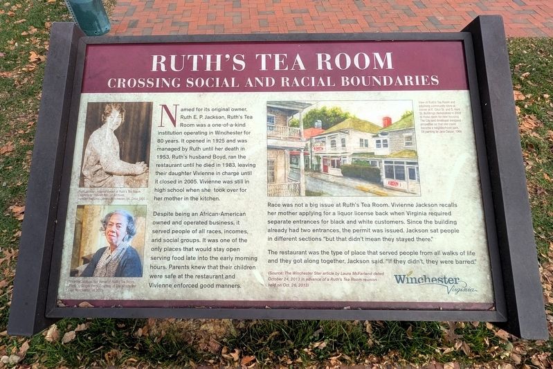 Ruth's Tea Room Marker image. Click for full size.