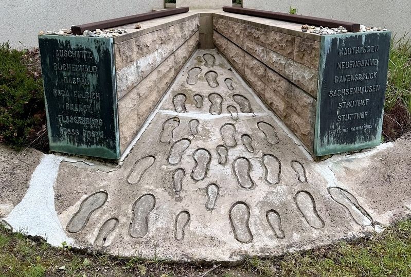 Bergen-Belsen Concentration Camp Memorial - detail image. Click for full size.