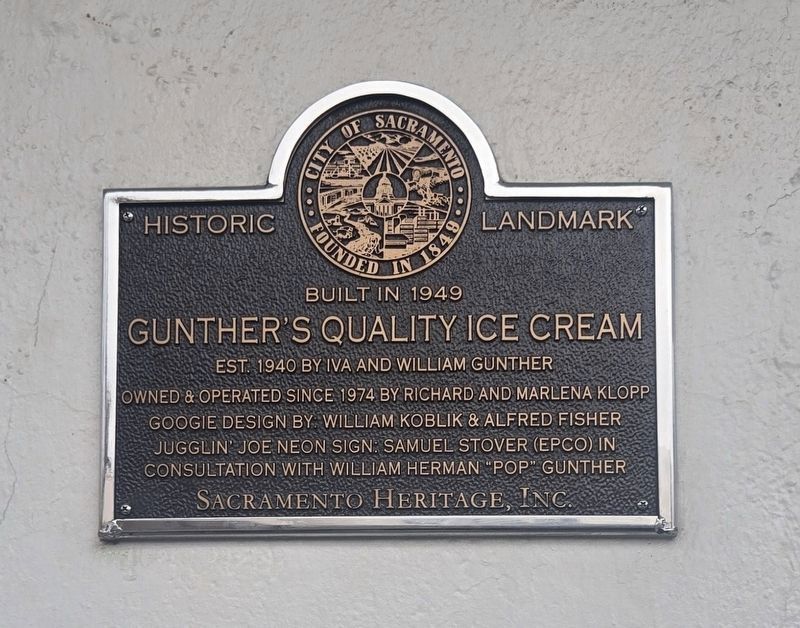Gunther�s Quality Ice Cream Marker image. Click for full size.
