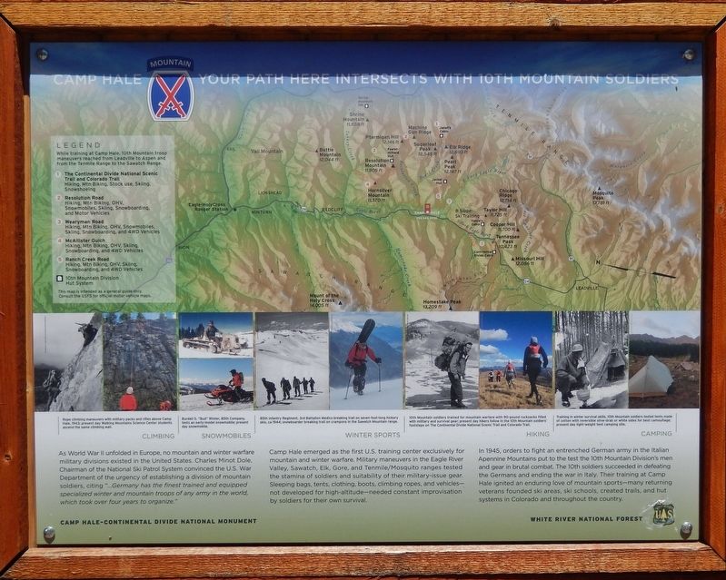 Your Path Here Intersects with 10th Mountain Soldiers Marker. Click for full size. Your Path Here Intersects with 10th Mountain Soldiers Marker image. Click for full size.