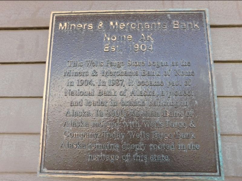 Miner's and Merchant's Bank Marker. Click for full size. Miner's and Merchant's Bank Marker image. Click for full size.