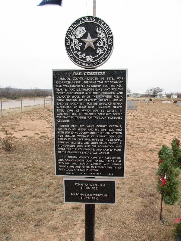 Gail Cemetery Marker. Click for full size. Gail Cemetery Marker image. Click for full size.