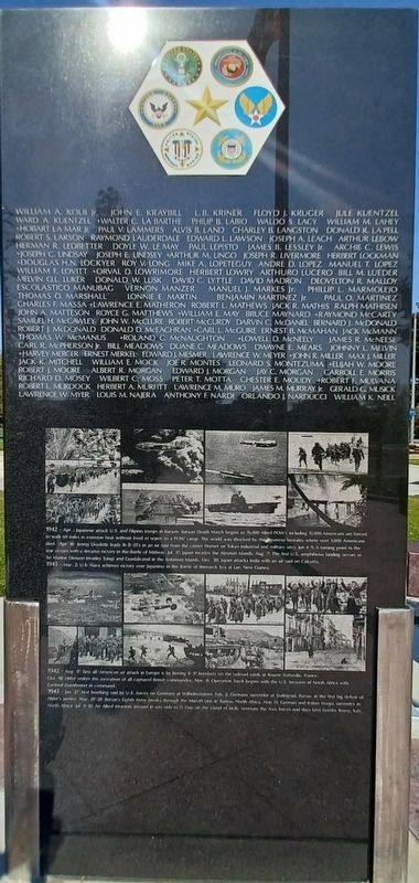Kern County World War II Veterans Memorial. Click for full size. Kern County World War II Veterans Memorial image. Click for full size.