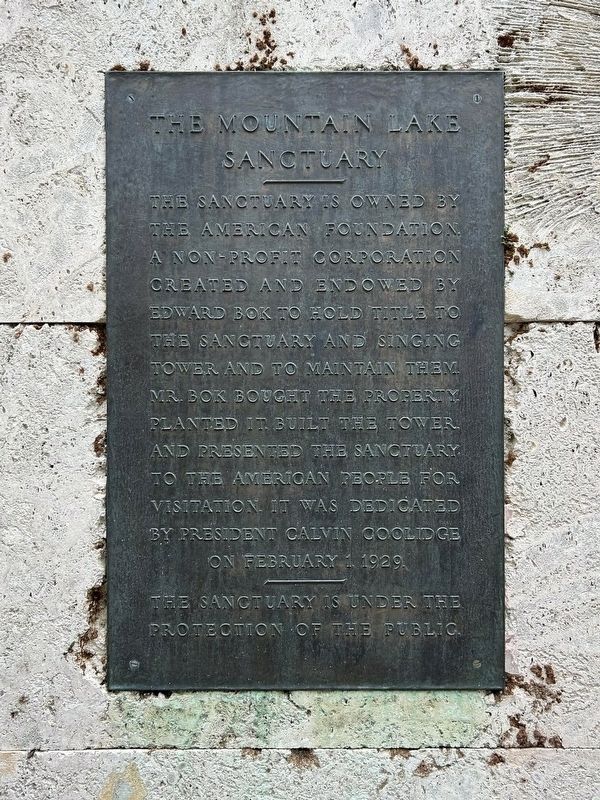 The Mountain Lake Sanctuary Marker image. Click for full size.