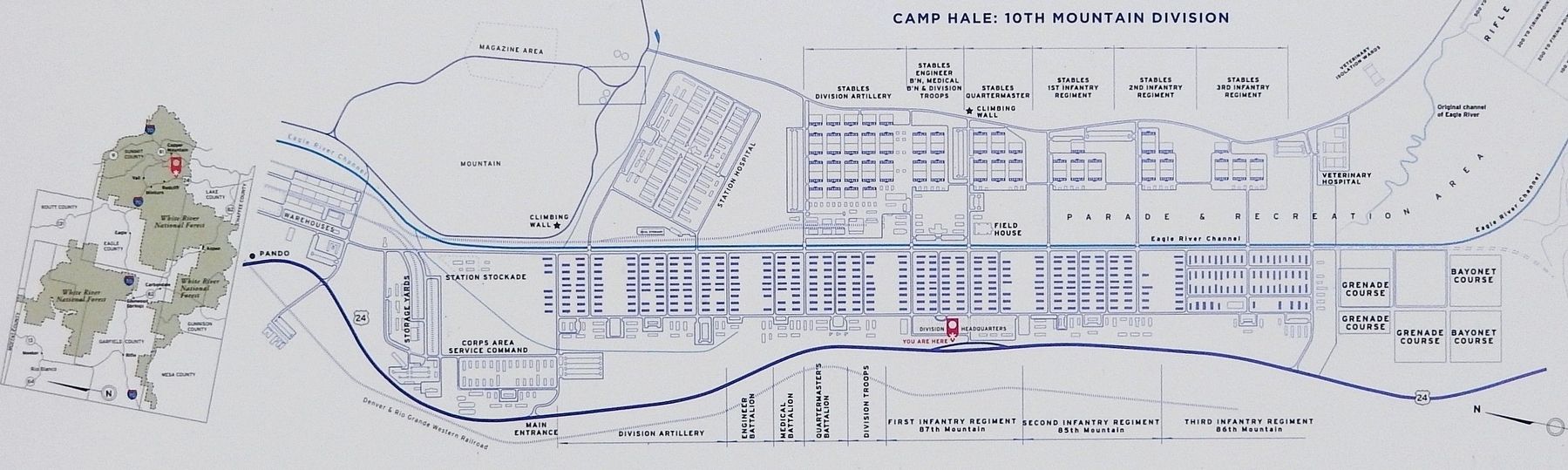 Marker detail: Camp Hale. Click for full size. Marker detail: Camp Hale image. Click for full size.