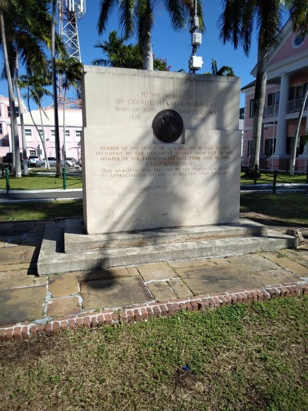 Sir George Gamblin Memorial Marker. Click for full size. Sir George Gamblin Memorial Marker image. Click for full size.
