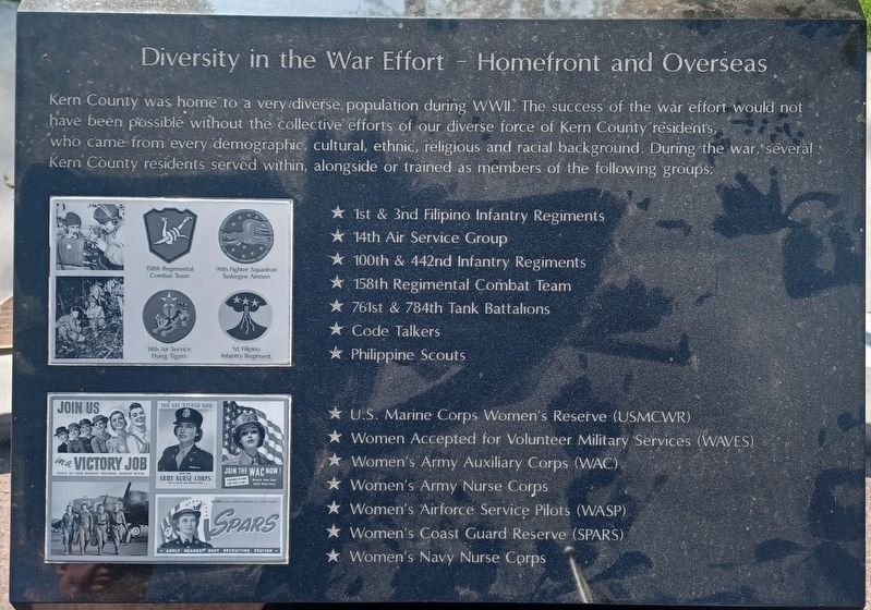 Kern County World War II Veterans Memorial. Click for full size. Kern County World War II Veterans Memorial image. Click for full size.