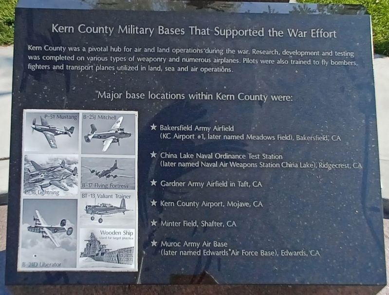 Kern County World War II Veterans Memorial. Click for full size. Kern County World War II Veterans Memorial image. Click for full size.