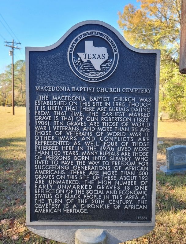 Macedonia Baptist Church Cemetery Marker. Click for full size. Macedonia Baptist Church Cemetery Marker image. Click for full size.