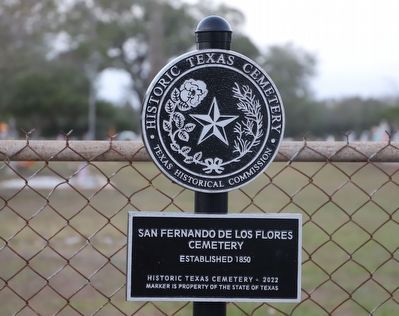 San Fernando de los Flores Cemetery Marker. Click for full size. San Fernando de los Flores Cemetery Marker image. Click for full size.