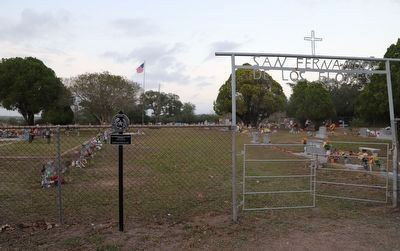 San Fernando de los Flores Cemetery Marker. Click for full size. San Fernando de los Flores Cemetery Marker image. Click for full size.