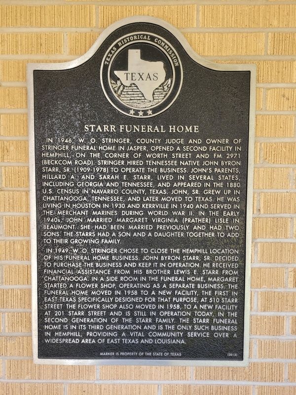 Starr Funeral Home Marker image. Click for full size.