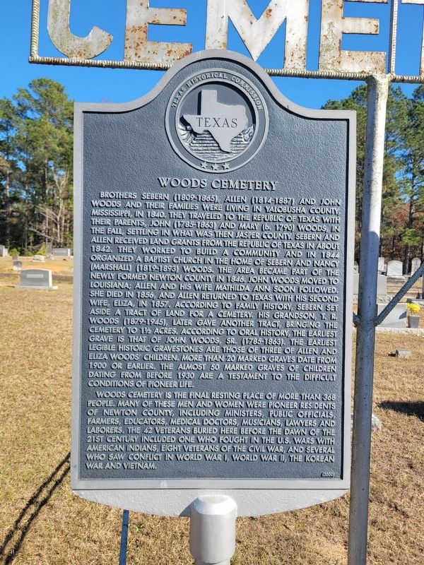 Woods Cemetery Marker image. Click for full size.