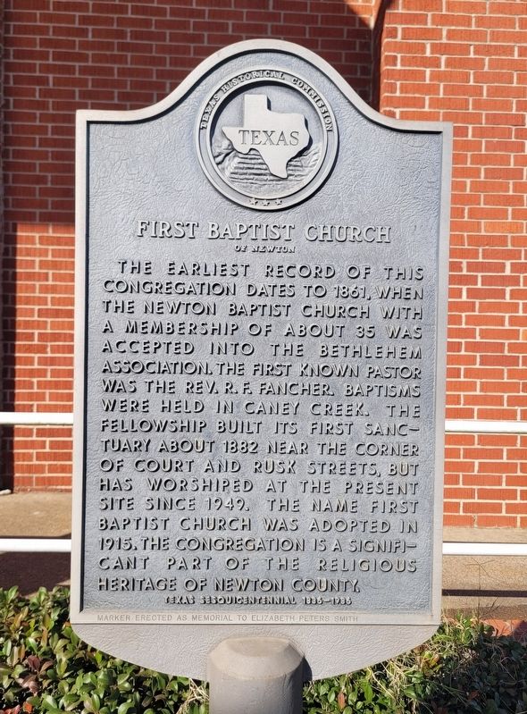 First Baptist Church of Newton Marker image. Click for full size.