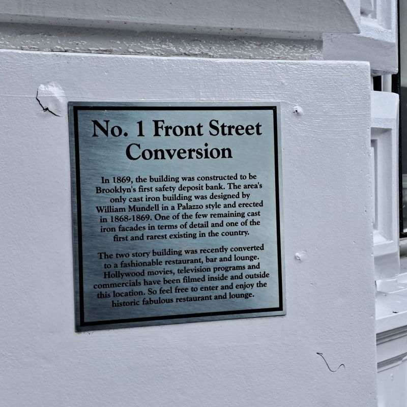 No. 1 Front Street Conversion Marker image. Click for full size.