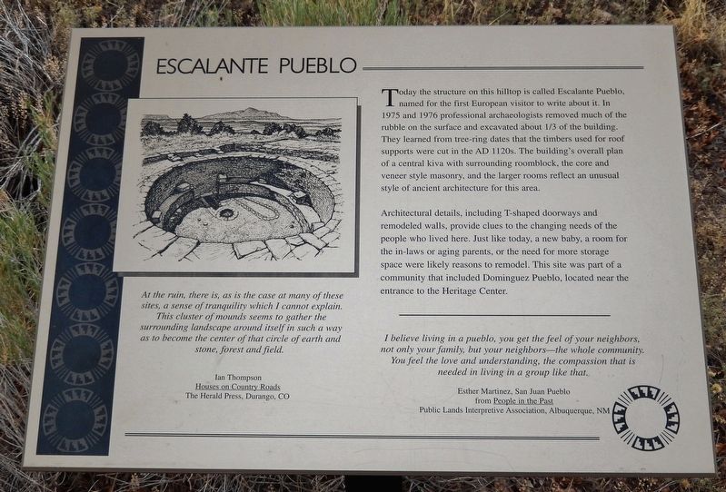 Escalante Pueblo Marker image. Click for full size.