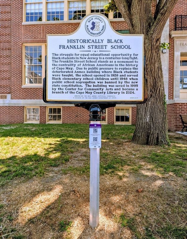 Historically Black Franklin Street School Marker. Click for full size. Historically Black Franklin Street School Marker image. Click for full size.