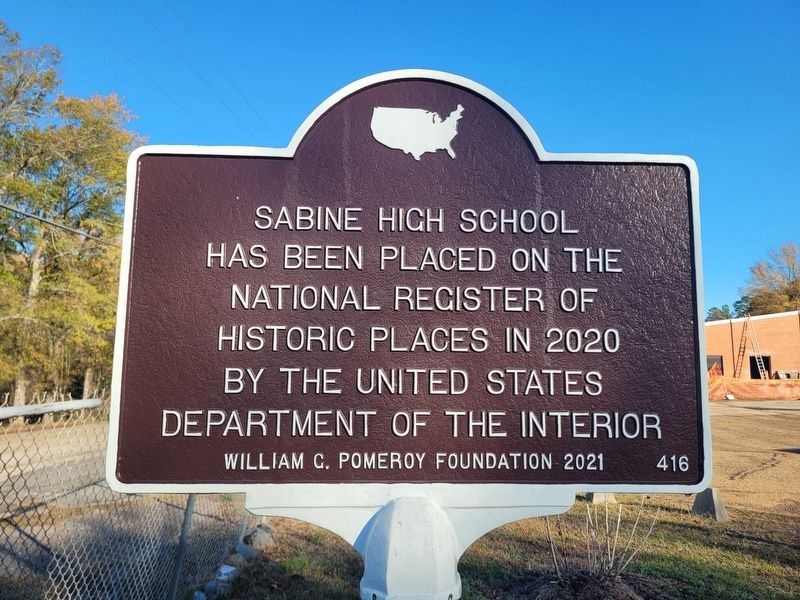 Sabine High School Marker image. Click for full size.