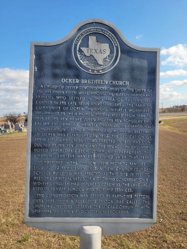 Ocker Brethren Church Marker image. Click for full size.