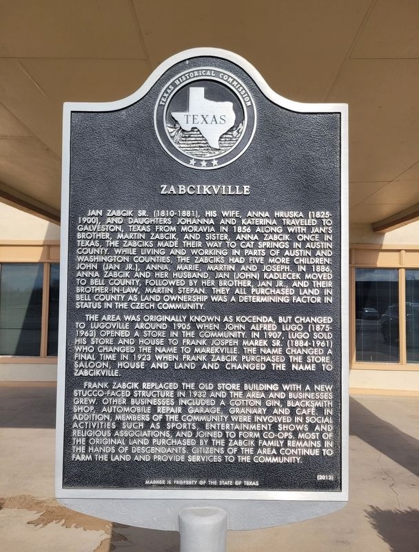 Zabcikville Marker image. Click for full size.