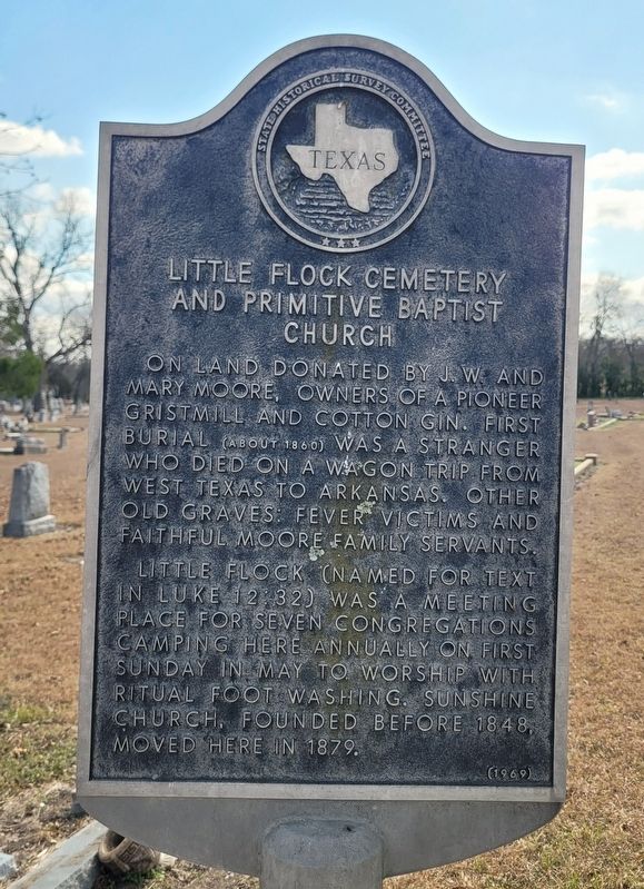 Little Flock Cemetery and Primitive Baptist Church Marker image. Click for full size.