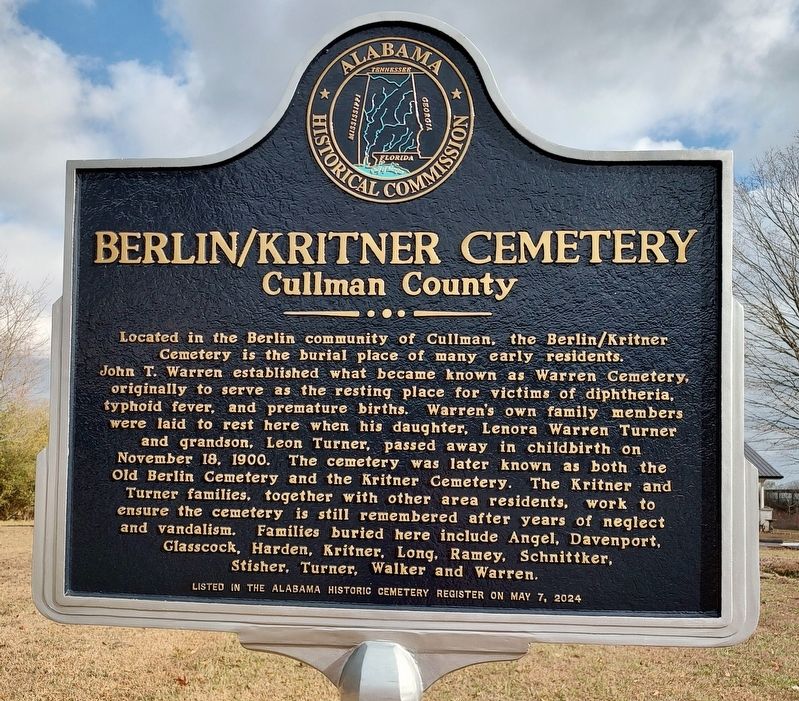 Berlin/Kritner Cemetery Marker image. Click for full size.