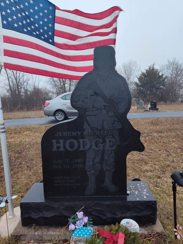 In the Rushsylvania Cemetery, Sgt. Jeremy Michael Hodge Grave image. Click for full size.