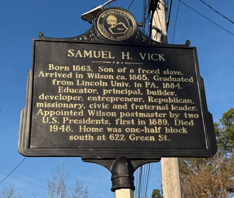 Samuel H. Vick Marker image. Click for full size.