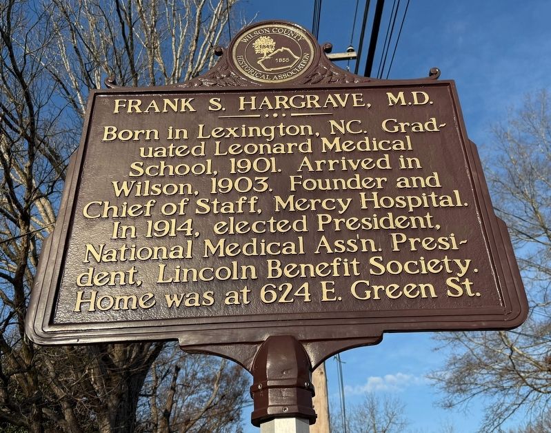 Frank S. Hargrave, M.D. Marker. Click for full size. Frank S. Hargrave, M.D. Marker image. Click for full size.