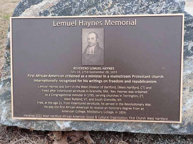 Lamuel Haynes Memorial. Click for full size. Lamuel Haynes Memorial image. Click for full size.