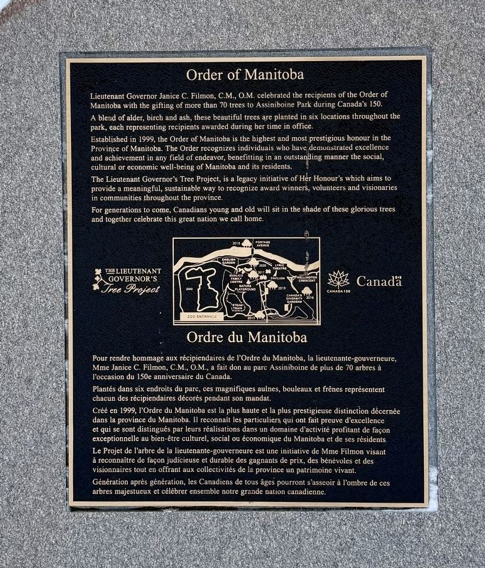 Order of Manitoba Marker image. Click for full size.