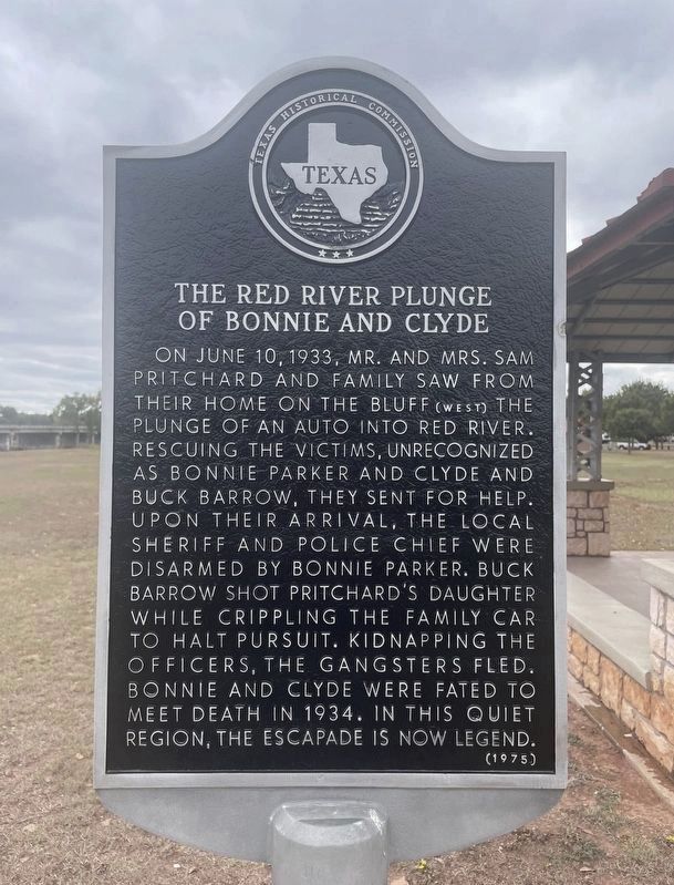 The Red River Plunge of Bonnie and Clyde Marker image. Click for full size.