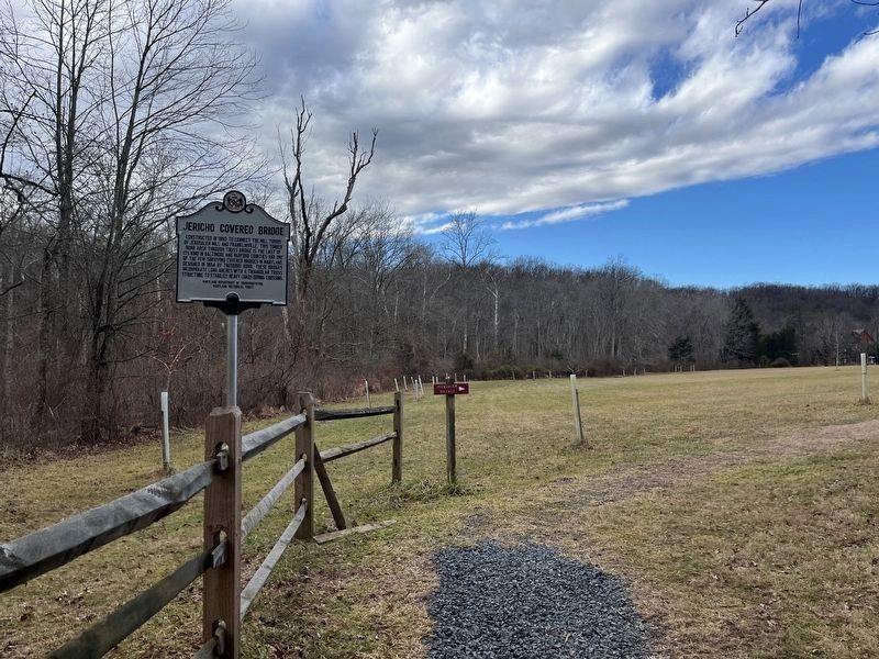 Jericho Covered Bridge Marker image. Click for full size.