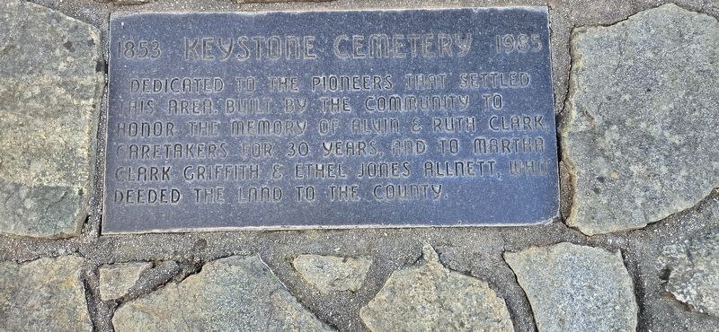Keystone cemetery Marker image. Click for full size.