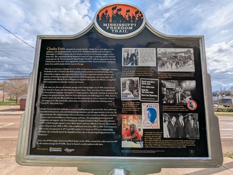 Charles Evers Marker. Click for full size. Charles Evers Marker image. Click for full size.