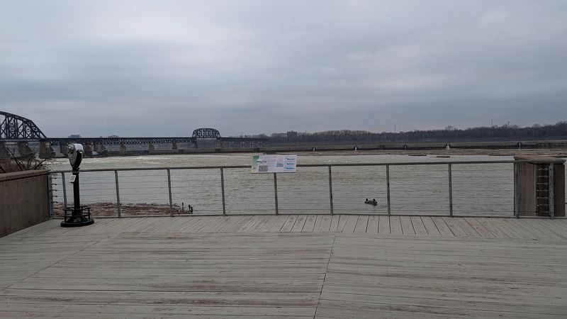 Navigating the Falls of the Ohio Marker in context. Click for full size. Navigating the Falls of the Ohio Marker in context image. Click for full size.