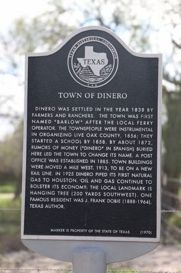 Town of Dinero Marker image. Click for full size.