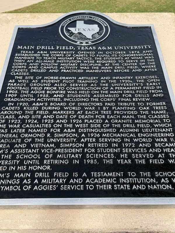 Main Drill Field, Texas A&M University Marker image. Click for full size.
