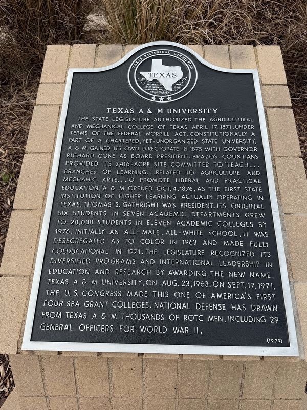 Texas A&M University Marker image. Click for full size.