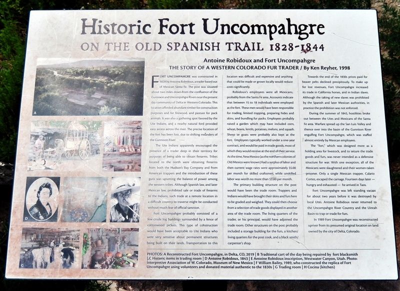 Historic Fort Uncompahgre Marker image. Click for full size.