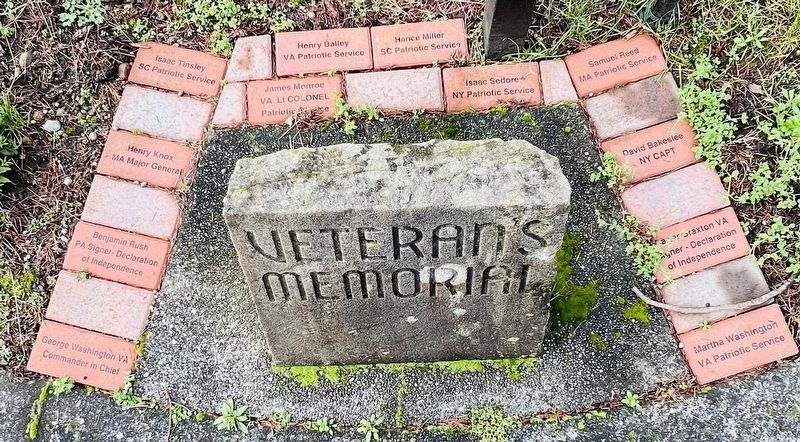 Base of Memorial showing names of notable figures of the Revolutionary War. Click for full size. Base of Memorial showing names of notable figures of the Revolutionary War image. Click for full size.